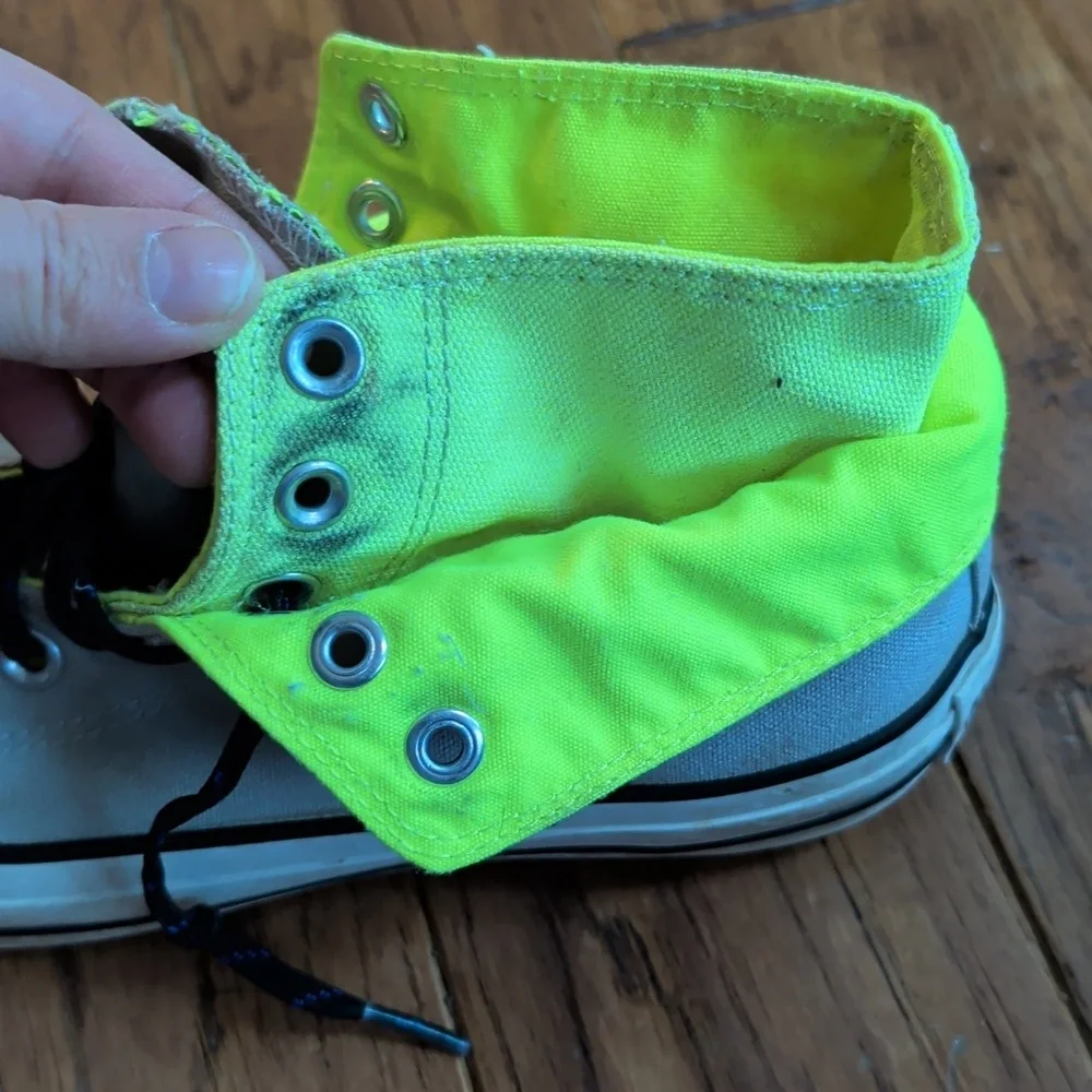 Converse Men's GTX High-Top Sneakers - Gray and Neon Yellow - Picture 13 of 13